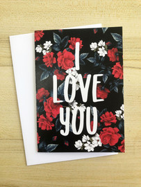I Love You Card Red Roses