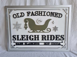 MDF Old Fashioned Sleigh Ride Sign - BLANK