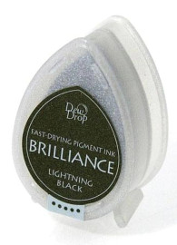 Tsukineko Brilliance Dew Drops Pigment Ink Pad Lightning Black