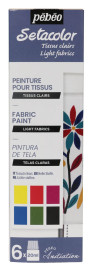 Pebeo Setacolor Set of 6 Assorted Fabric Paint