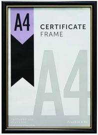 Frankie and Me A4 Certificate Frame Black and Gold