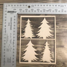 Christmas Trees Set of 4 -Chipboard