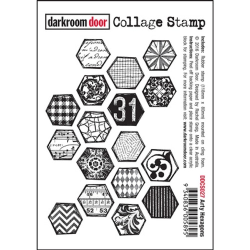 Darkroom Door Collage Stamp - Arty Hexagons
