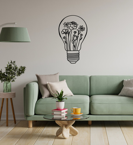 Lasercut Acrylic Wall Art - Lightbulb Vase