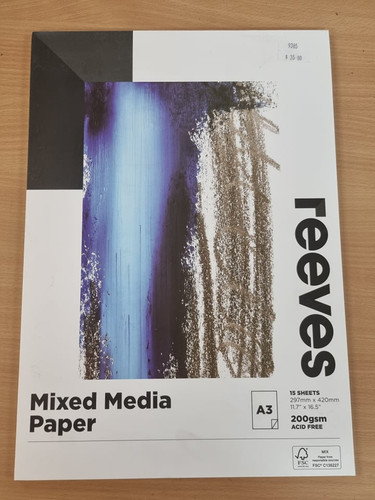 Mixed Media Reeves A3 Paper pad 200gsm 15 Sheets