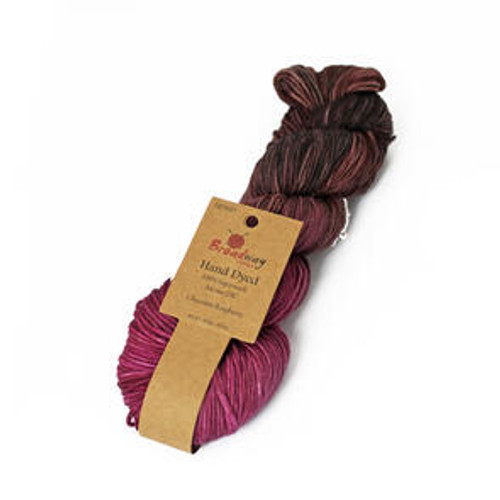 Hand Dyed Wool Merino DK Chocolate Raspberry