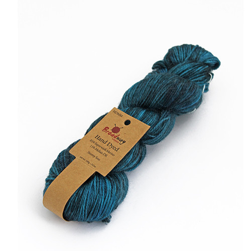 Hand Dyed Wool 85% Superwash Merino 15% Mohair DK Stormy Seas