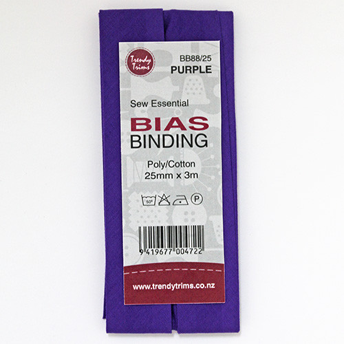 Sew Essential Bias Binding  Poly/Cotton 25mmx3m Purple