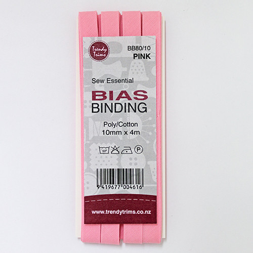 Sew Essential Bias Binding Poly/Cotton 10mmx4m Pink