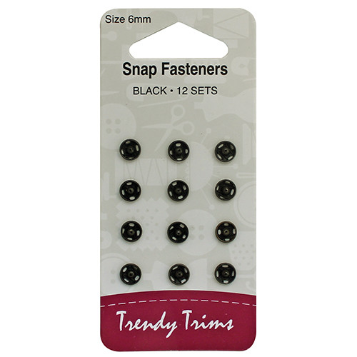Trendy Trims Snap Fasteners 9mm Black