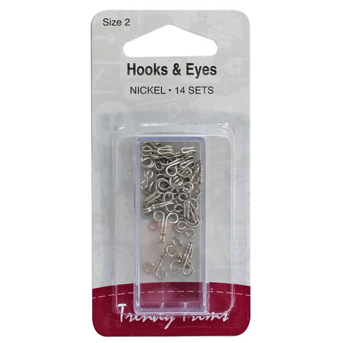 Trendy Trims Hooks and Eyes Nickel Size 2