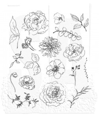 Floral pack of 18 Tim Holts Stamps