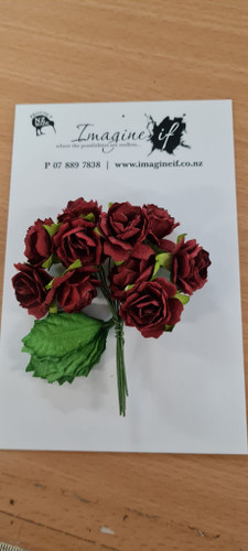 Painted Burgundy Paper Rose