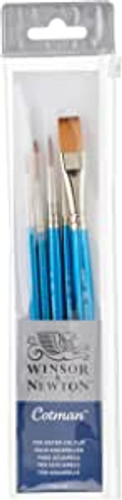 Winsor and Newton Cotman Watercolour brush set- Round 00, 2, 4, 6, One Stroke 6mm