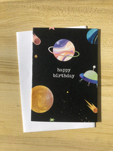 Happy Birthday Space Card