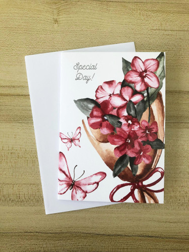 Pink Flower Bouquet Card