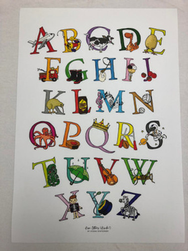 Kiwi Alphabet Wall Art A3 White