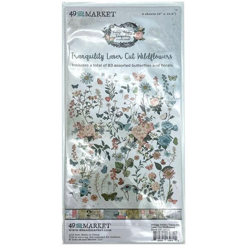 49 and Market- Vintage Artistry Tranquility Laser Cut Outs Wildflowers