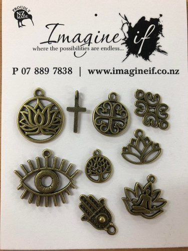 Imagine If Religion/Belief Elements Embellishments 9 pack gold