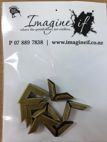 Imagine If Book corners - Small old gold pack of 8