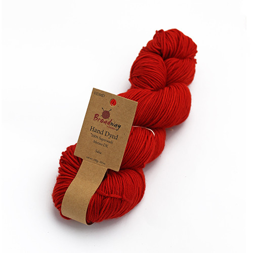 Hand Dyed Wool Merino DK Salsa