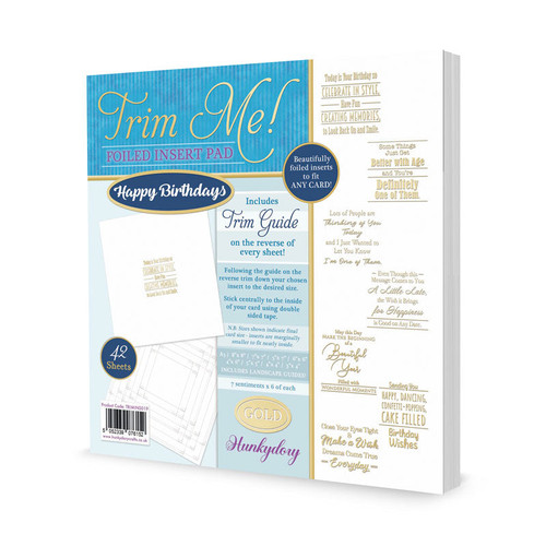 Trim Me Foiled Insert Pad Happy Birthdays Gold