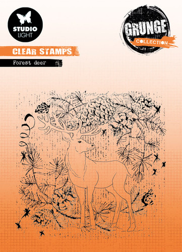 Studio Light Clear Stamp Grunge Forest Deer