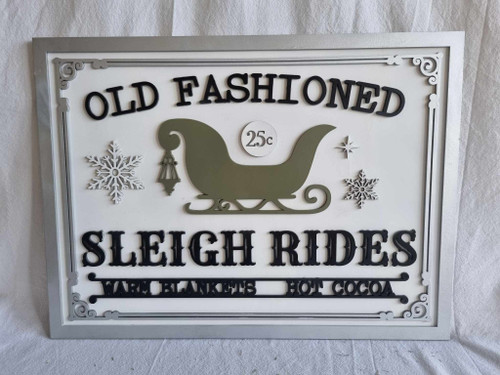 MDF Old Fashioned Sleigh Ride Sign - BLANK