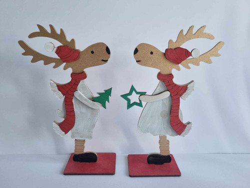 MDF Christmas Moose Pair - BLANK