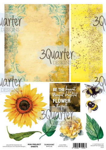 3Quarter Designs Sunflower- Mini Project Sheet