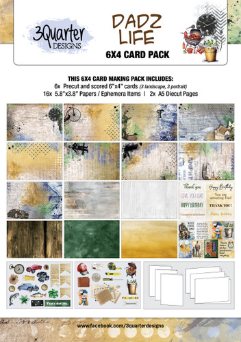 3Quarter Designs Dadz Life Card 6x4 Pack