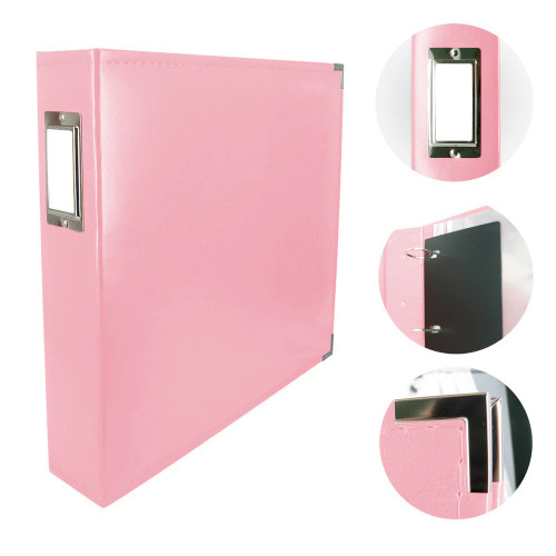 Couture Creations Classic Superior Leather D-Ring Album - Baby Pink
