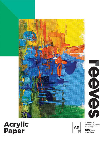 Reeves Drawing Acrylic Paper pad A3 12 Sheets