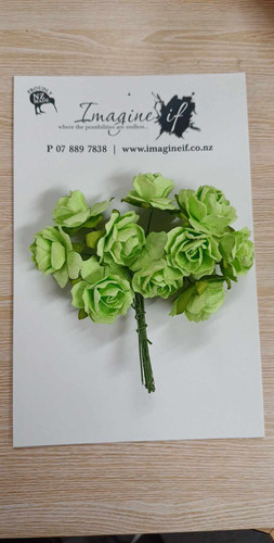 Imagine If Paper Flowers Pastel Roses - Green