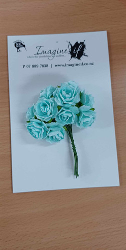 Imagine If Paper Flowers Pastel Roses - Baby Blue