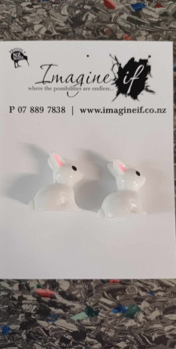 Imagine If Set of 2 White Rabbits