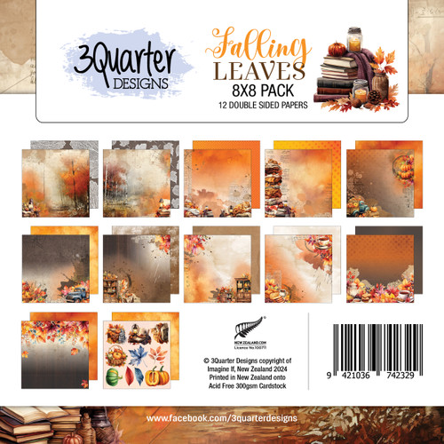 3Quarter Designs Falling Leaves 8x8 Collection