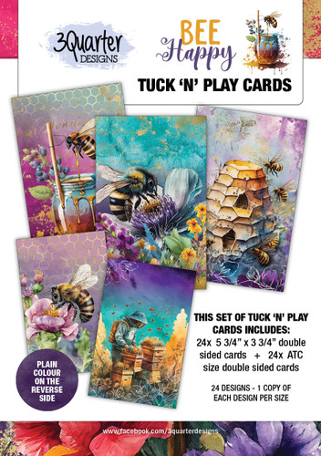 3Quarter Designs Bee Happy Tuck 'n' Play Cards