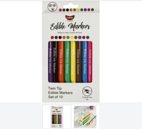 Edible Marker 10 Pack - Assorted