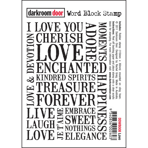 Darkroom Door Word Block Stamp - Love