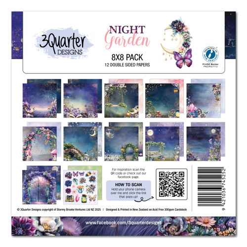 3 Quarter Designs Night Garden 8x8 Collectionv