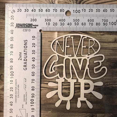 Never Give Up -Chipboard