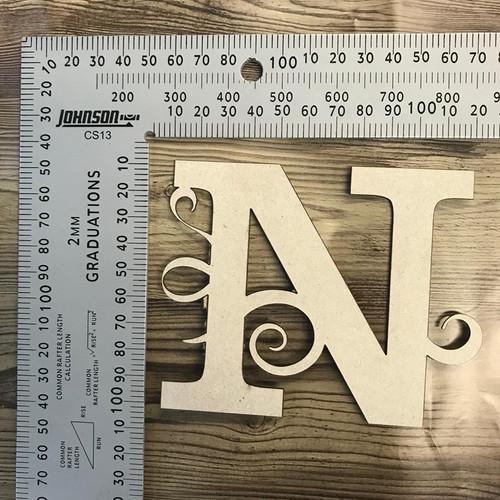 Capital Letter with swirl "N" -Chipboard