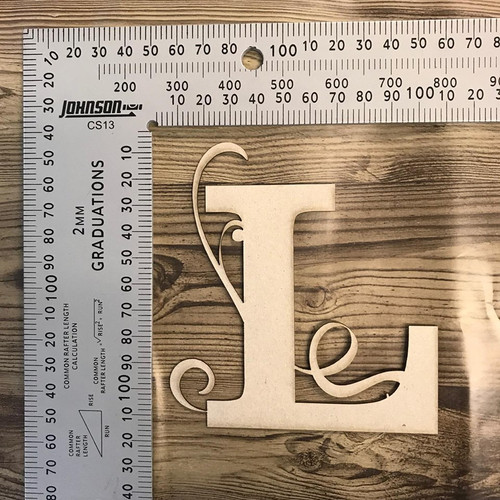 Capital Letter with swirl "L" -Chipboard