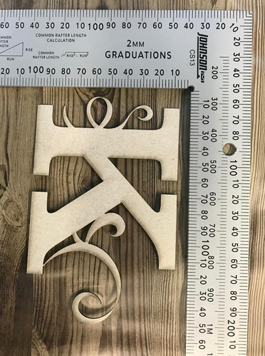 Capital Letter with swirl "K" -Chipboard