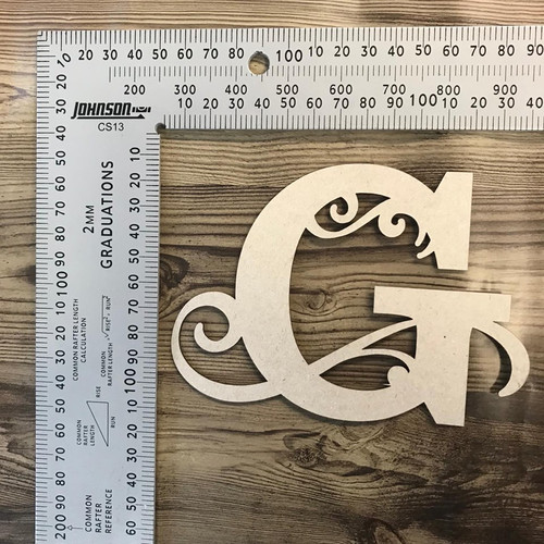 Capital Letter with swirl "G" -Chipboard