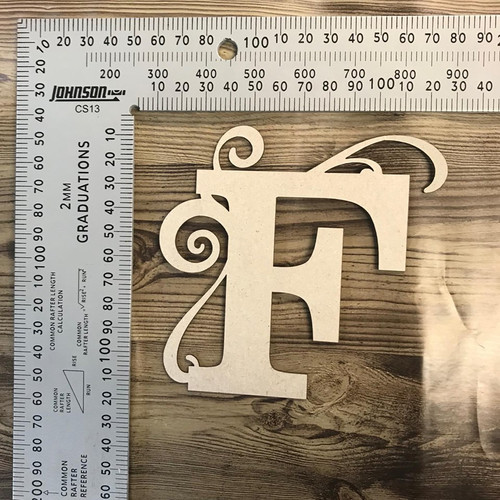 Capital Letter with swirl "F" -Chipboard