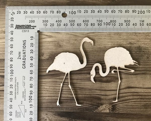 Flamingos Set of 2 -Chipboard