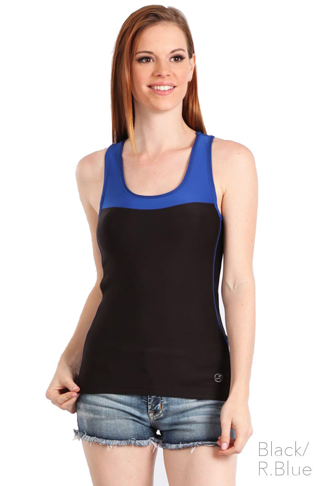 Women's Color Block Racerback Tank Top – Style AT2502 — tank top photo 2