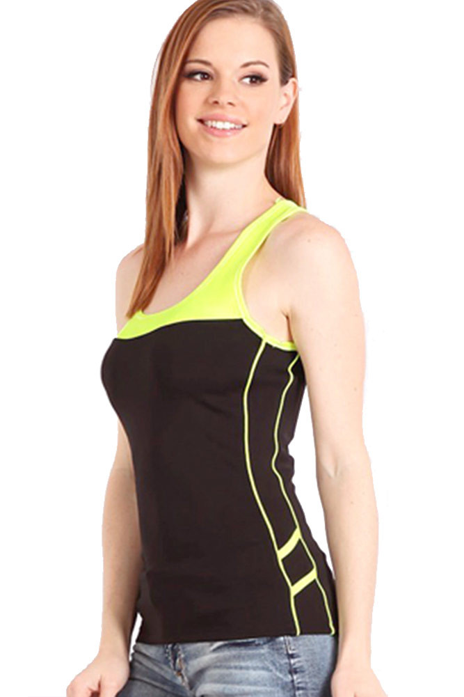 Women's Color Block Racerback Tank Top – Style AT2502 — tank top photo 3
